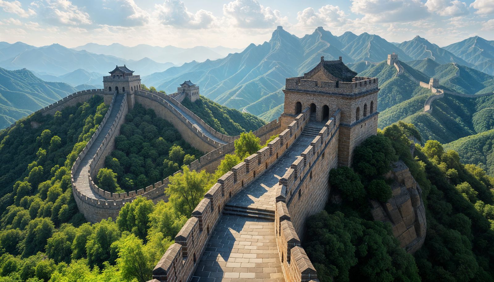 Great Wall of China: Top-Down Digital Art