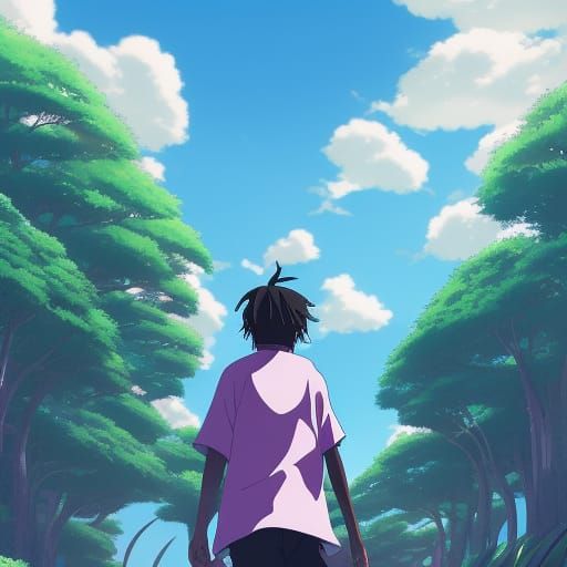 Juice WRLD in Studio Ghibli Anime Style
