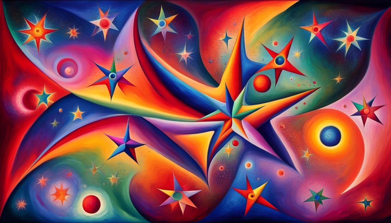 Cosmic Stars Dance in Rainbow Fractal