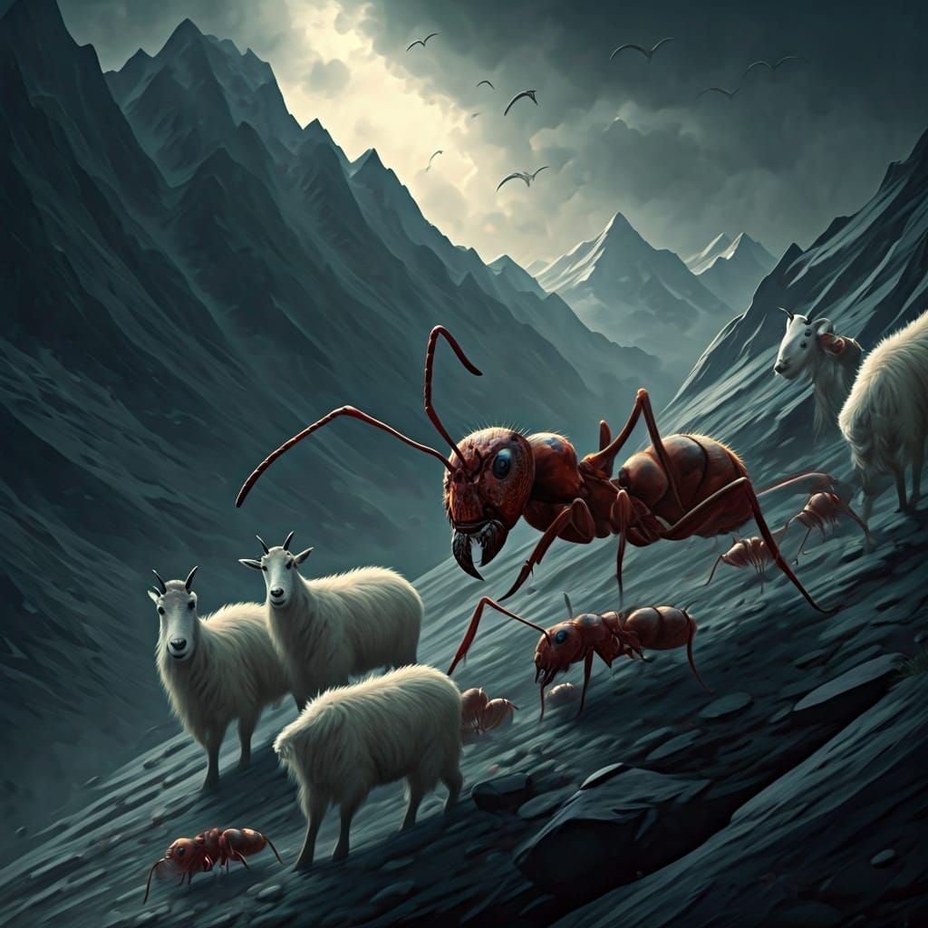 Giant Furry Ants Invade Mountain Goats