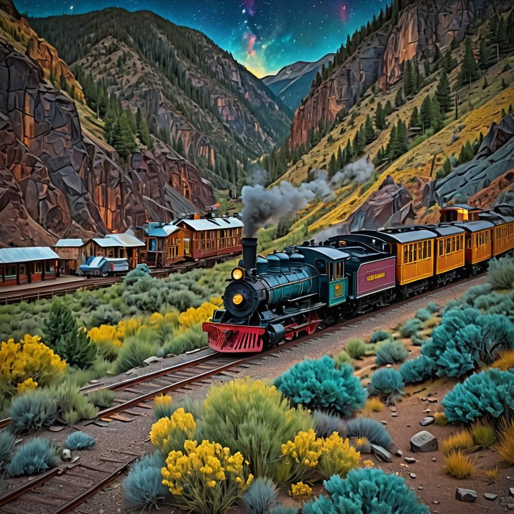 Durango & Silverton Railroad in Impasto Style