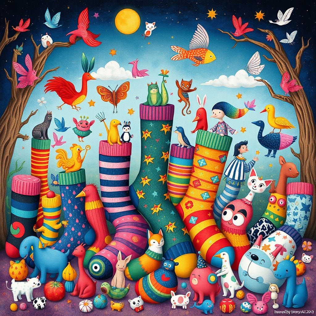 Whimsical Sock World Inspired by Lowbrow Art