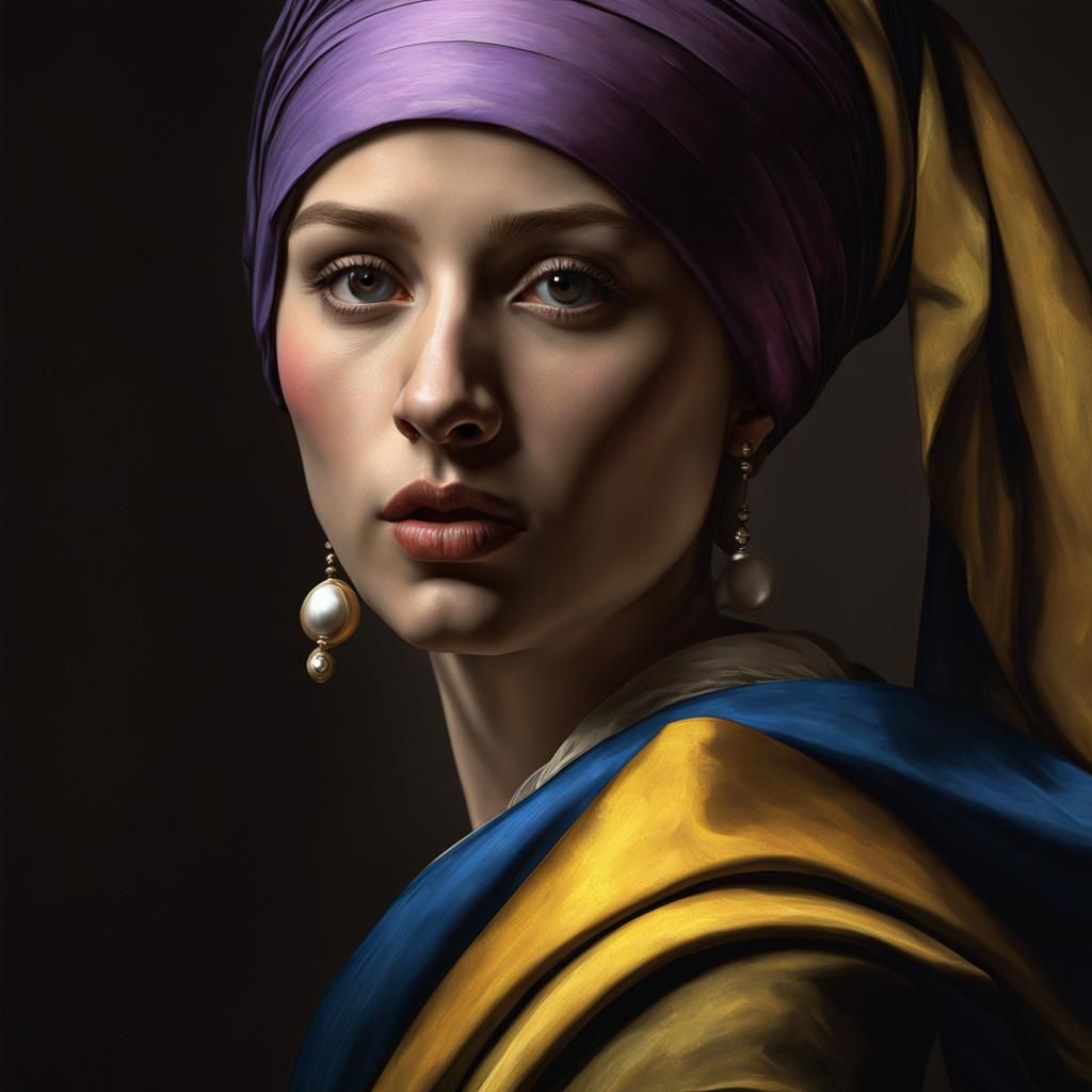 Girl with Pearl Earring: Chiaroscuro Portrait