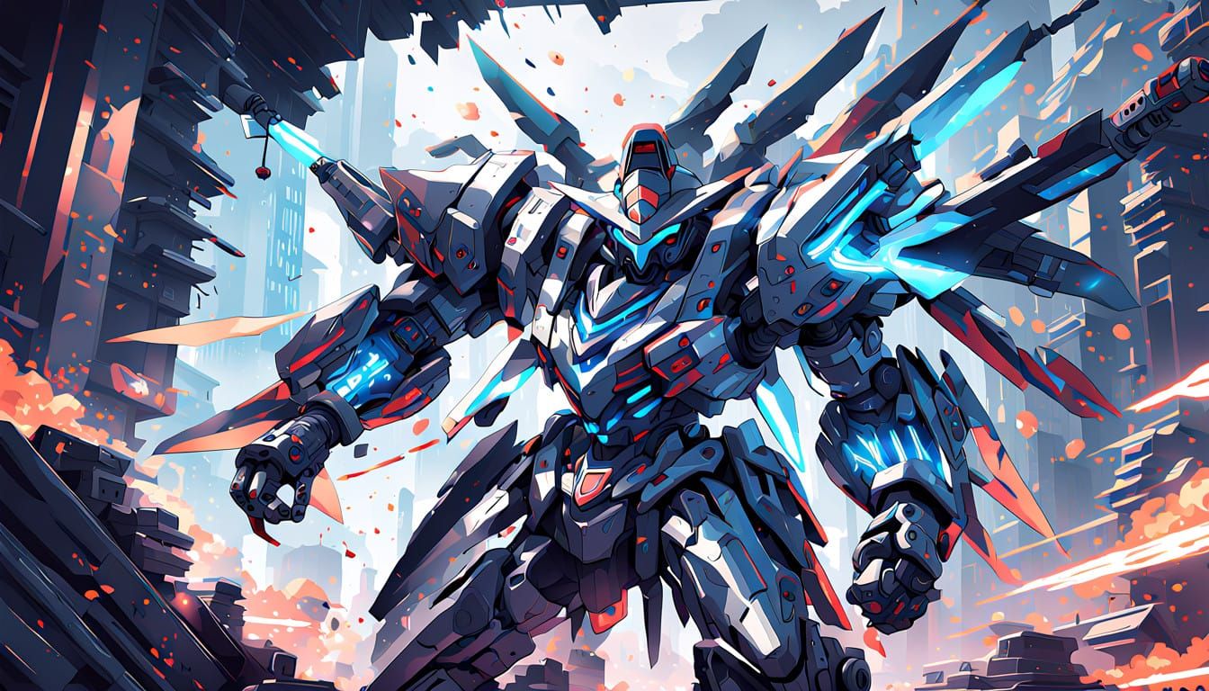 Cyberpunk Mecha Warrior