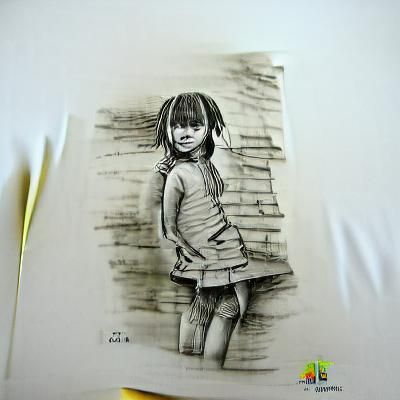 Girl in Pencil and Ink: A Childlike V-Ray Drawing