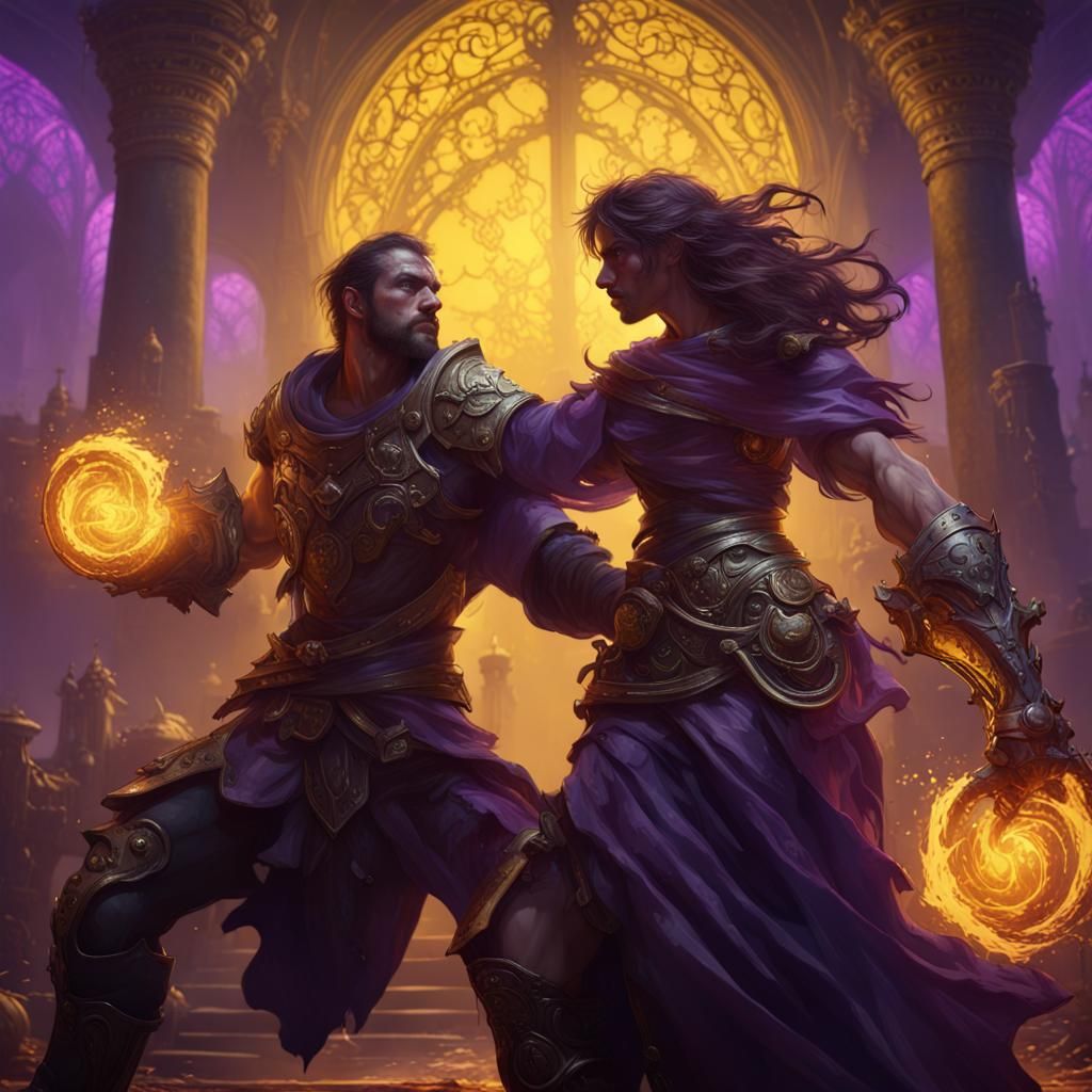 Epic Battle Scene in Dark Fantasy Style