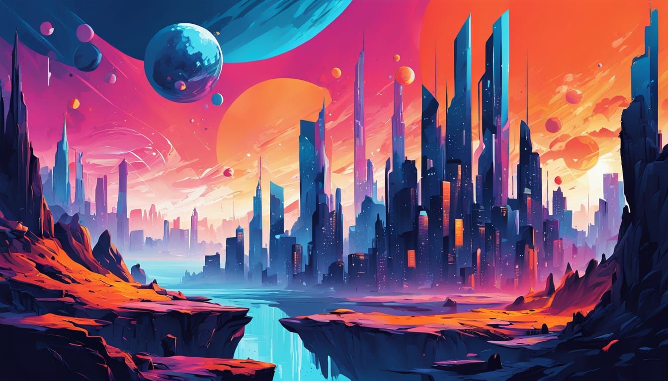 Cyberpunk Dreamscape on the Edge of Infinity