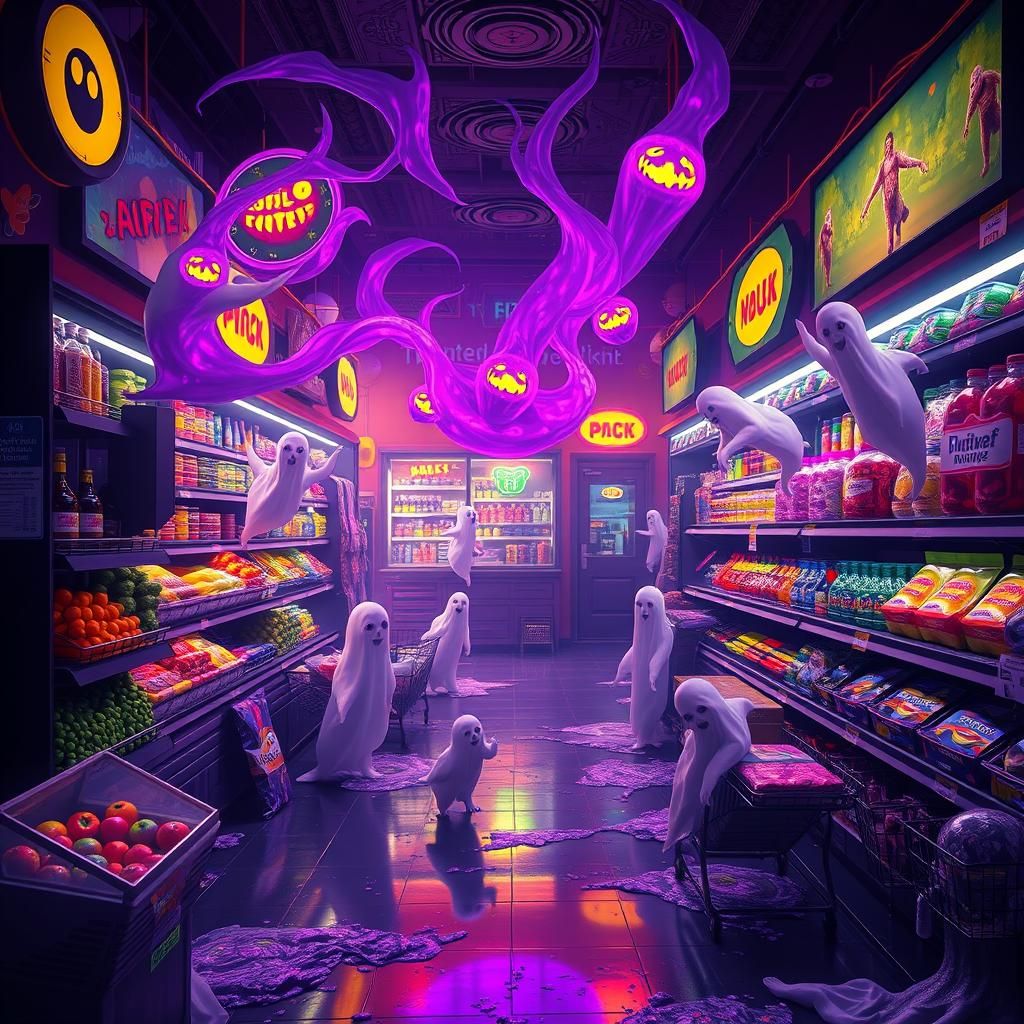 Eerie Ghosts in a Hyperrealistic Supermarket