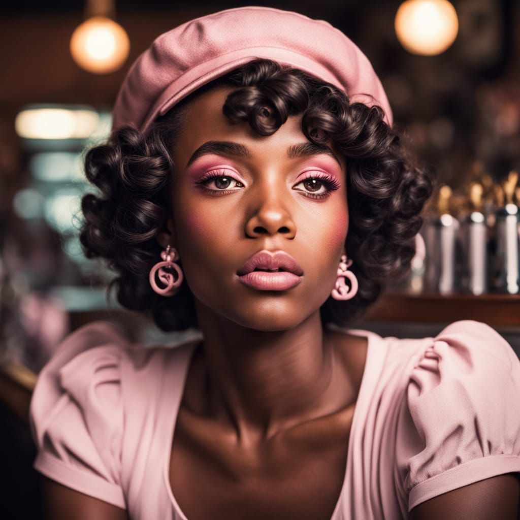 Vintage Glamour Portrait in Pastel Hues
