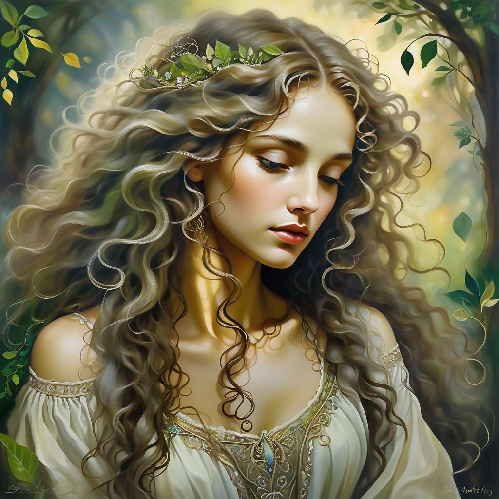 woman portrait in style of sulamith wulfing