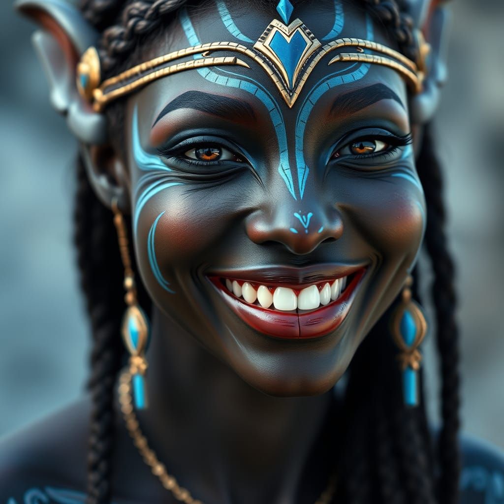 African Beauty Reigns as Avatar Na'vi Princess in Stunning B...