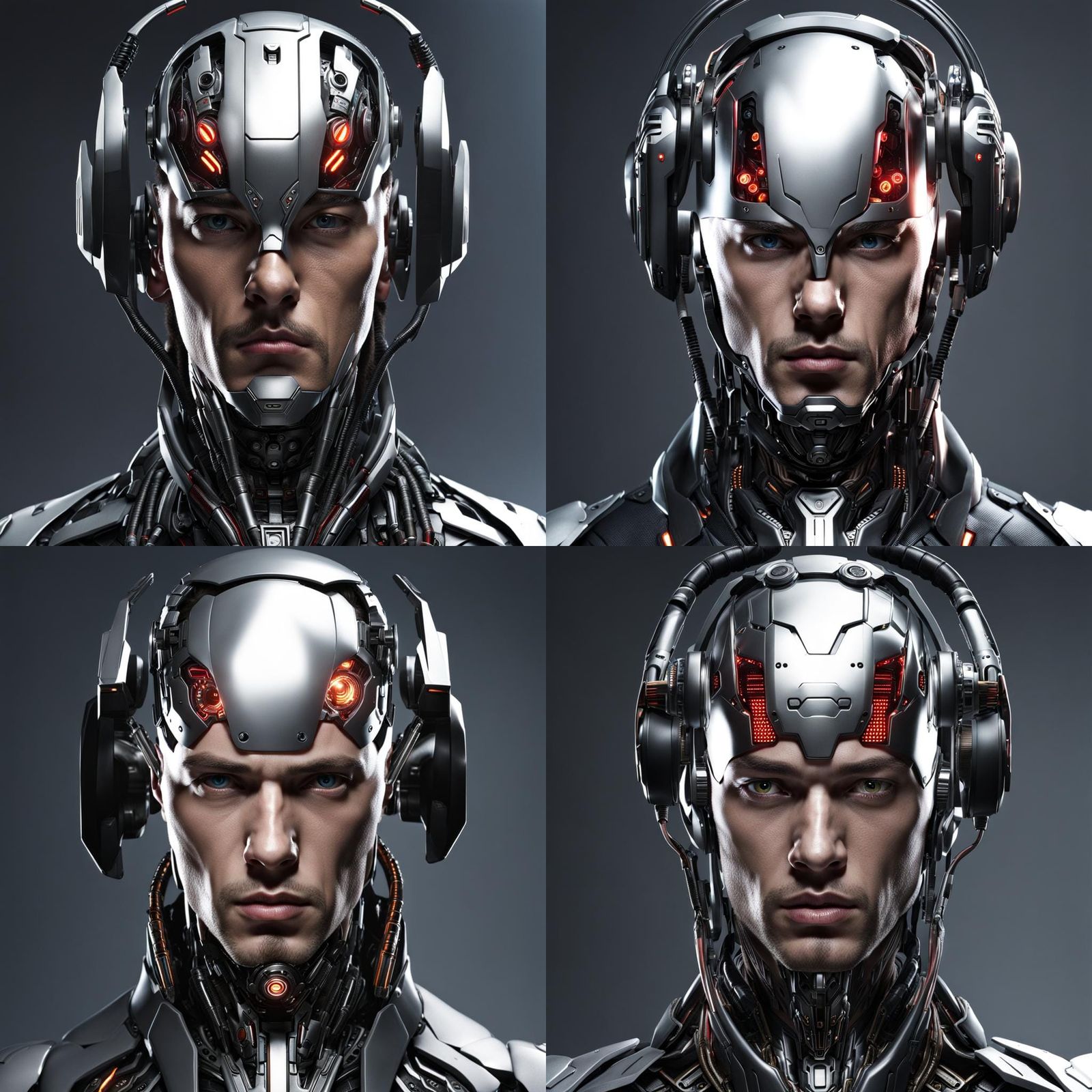 Futuristic Male Cyborg Illustration