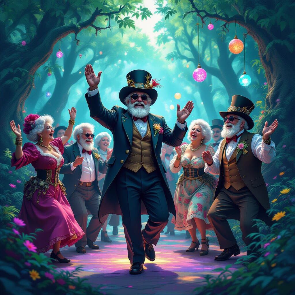 Steampunk Seniors Dance at Bioluminescent Rave