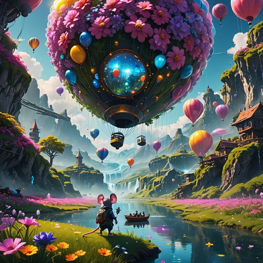 Floral hot air balloon