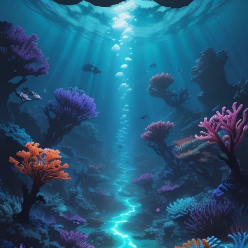 Underwater City Exploration in Manga Style