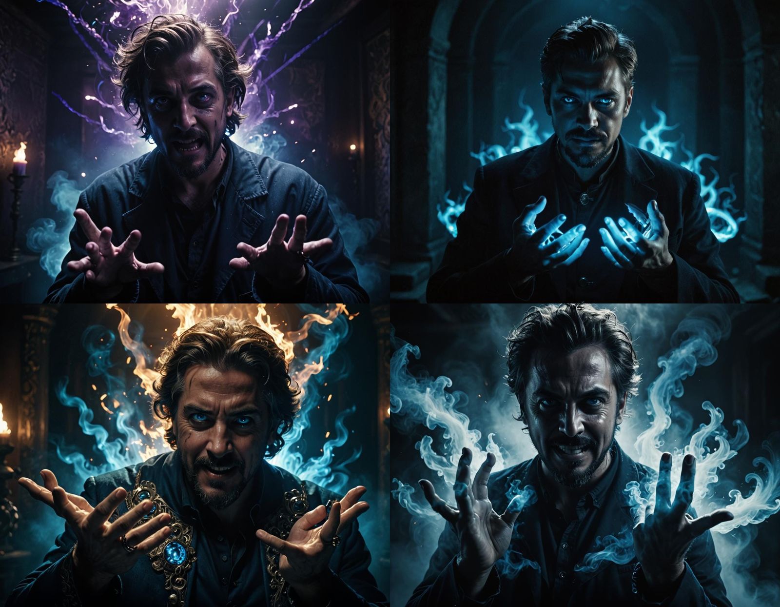 Disturbing Man Exploding with Blue Energy