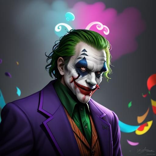 Joker in Candyland: Vibrant Concept Art