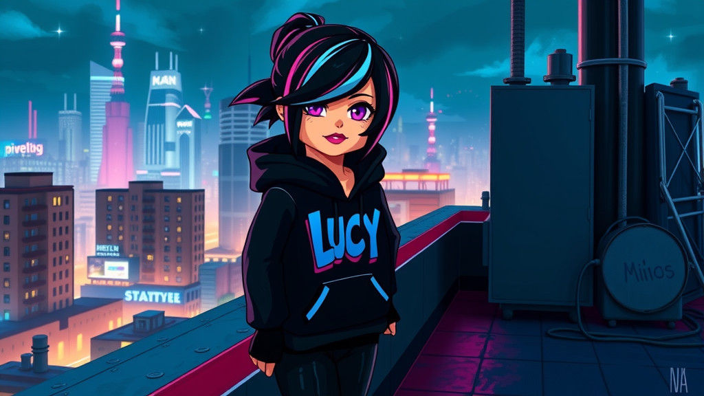 Lucy from LEGO Movie in 80s Sci-Fi Style