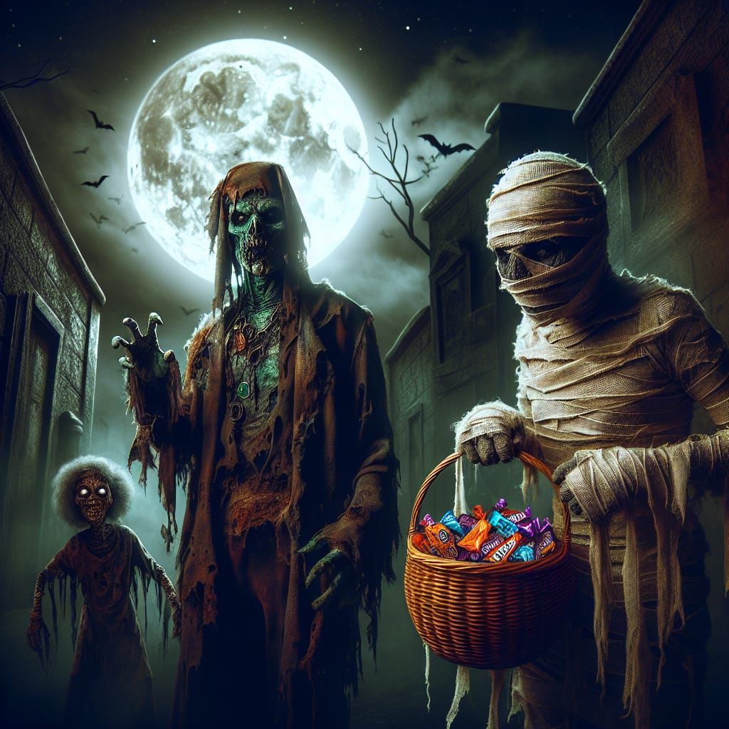 Halloween Night: Zombie and Mummy Seek Candy