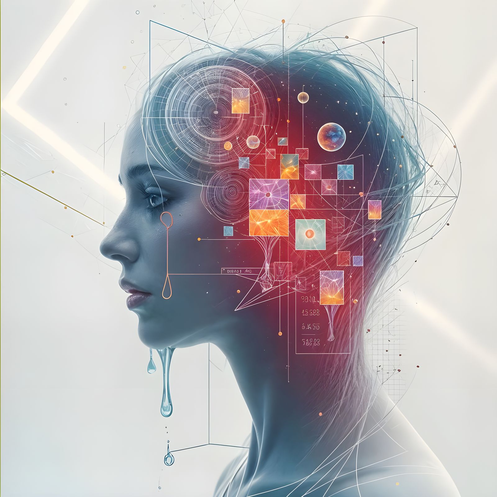 Neon Square of Human Thought and Code