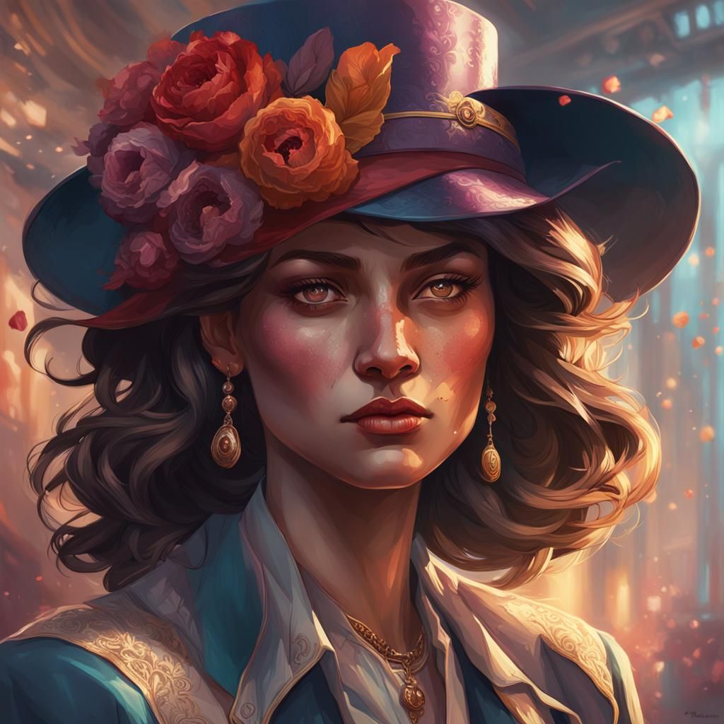 Mafia Queen's Daughter Portrait in Artgerm Style