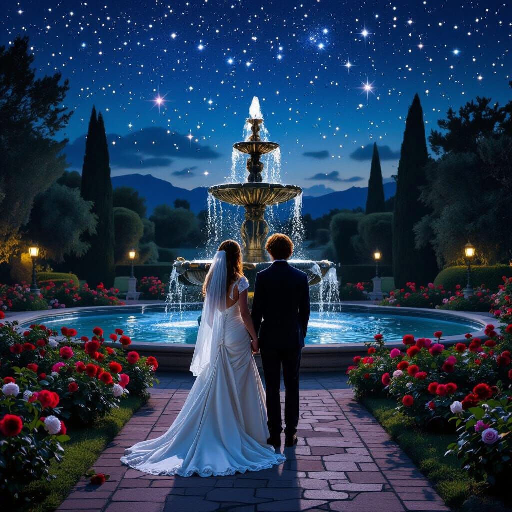 Ronald and Hermione's Wedding Day Under Twinkling Stars