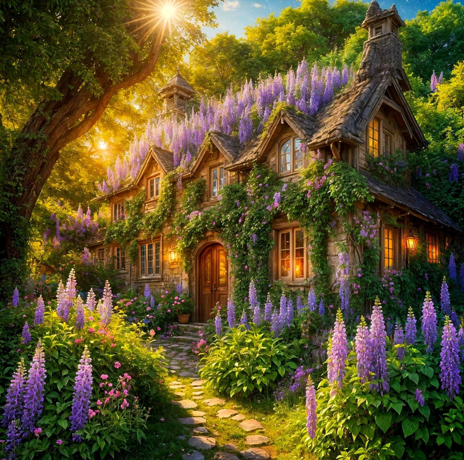 Sunny wisteria cottage