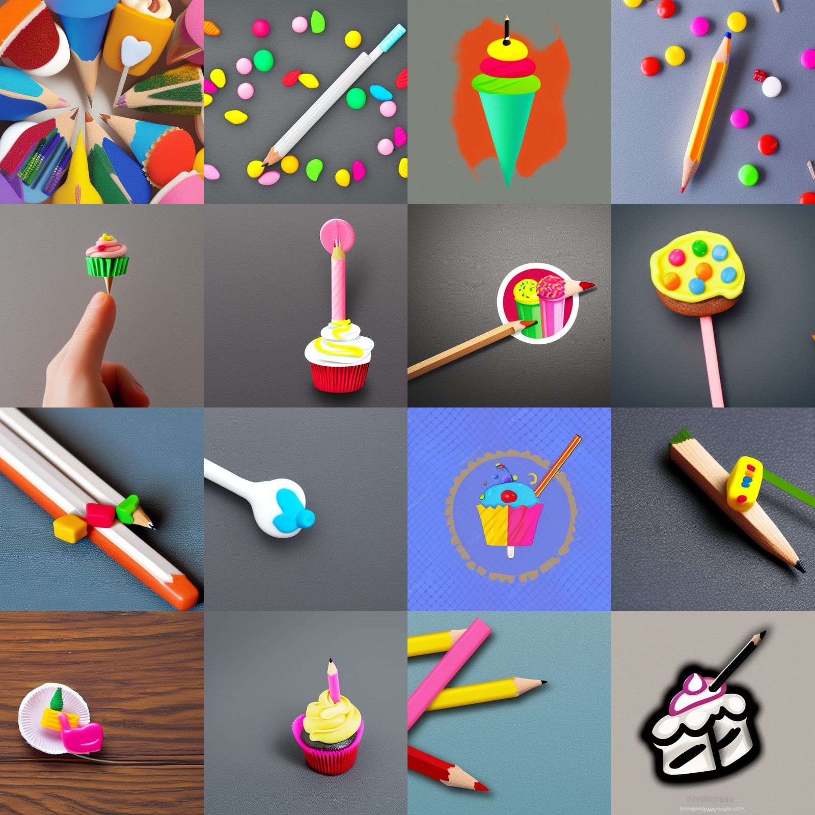 Pencil Cupcake Logo Design