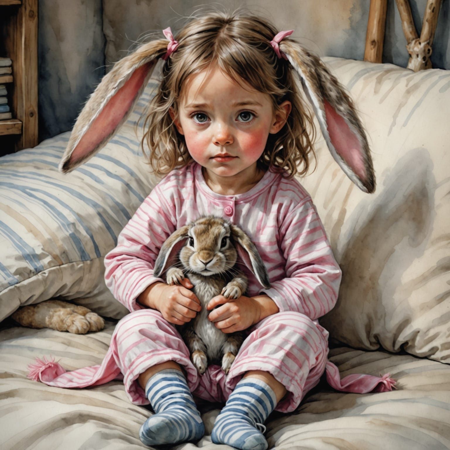 Mischievous Rabbit Whisperer in Fluffy Pajamas