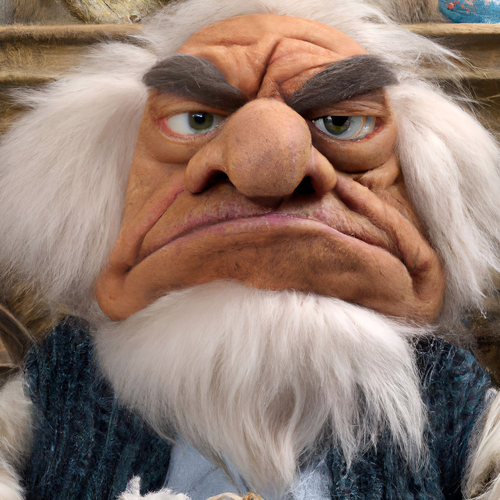 Grumpy Grandpa Muppet in Ultra-Realistic Stop Motion