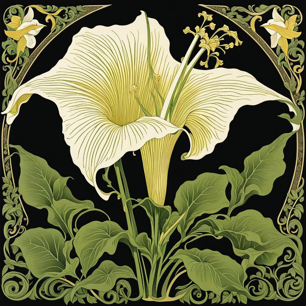 Stunning Angel Trumpet Flower Illustration