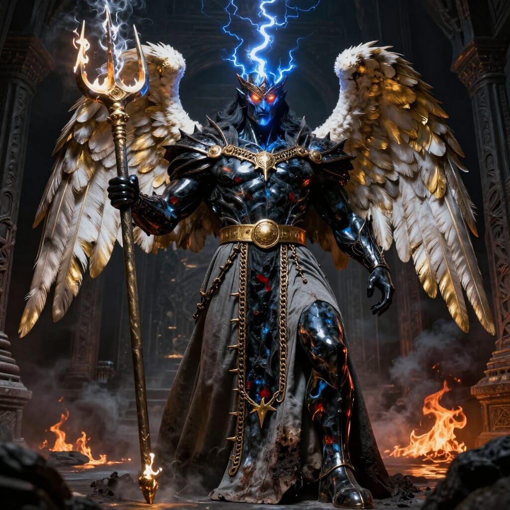 Angel of Torment in Obsidian and Bronze