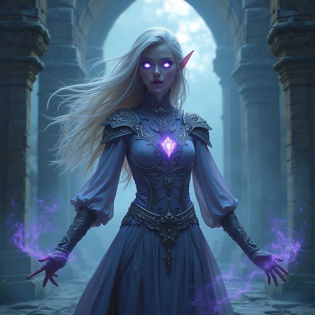 Night Elf Priest in Shadowform, Digital Art