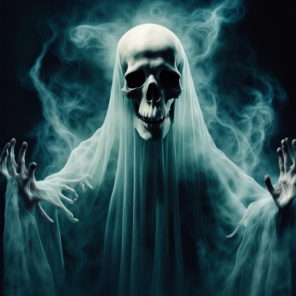 High-Resolution Ghostly Apparition in Macabre Style