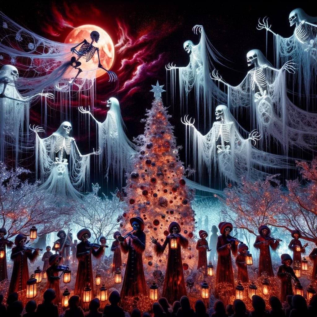 Undead Carolers Haunt a Spectral Christmas Night
