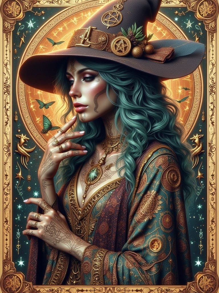 a sample page from a grimoire, hyperdetailed, celtic knotwor...