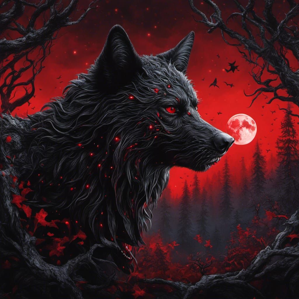 High Gothic Beast in a Scary Forest, Graffiti Art