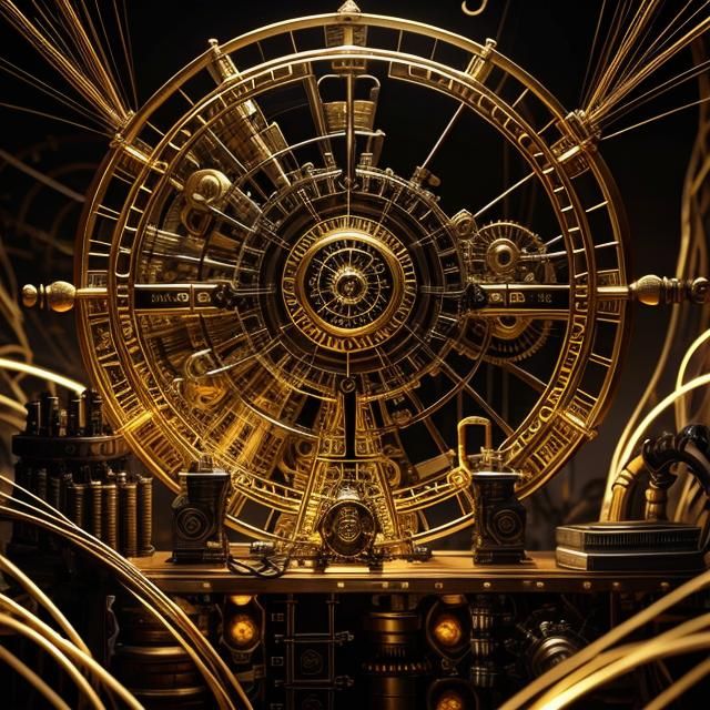 Steampunk Time Machine with Intricate Details