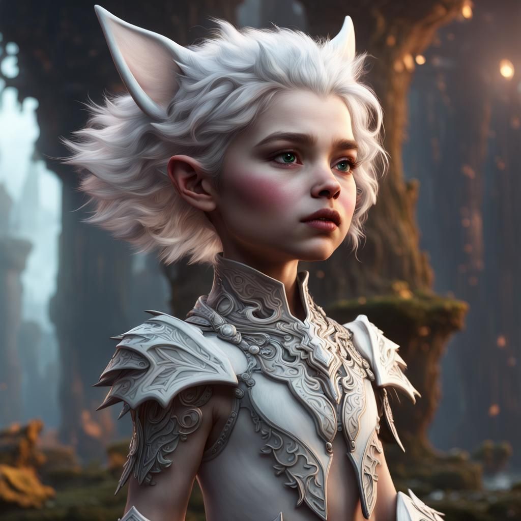 Toddler Changeling with Wolfcut: Fantasy Concept Art