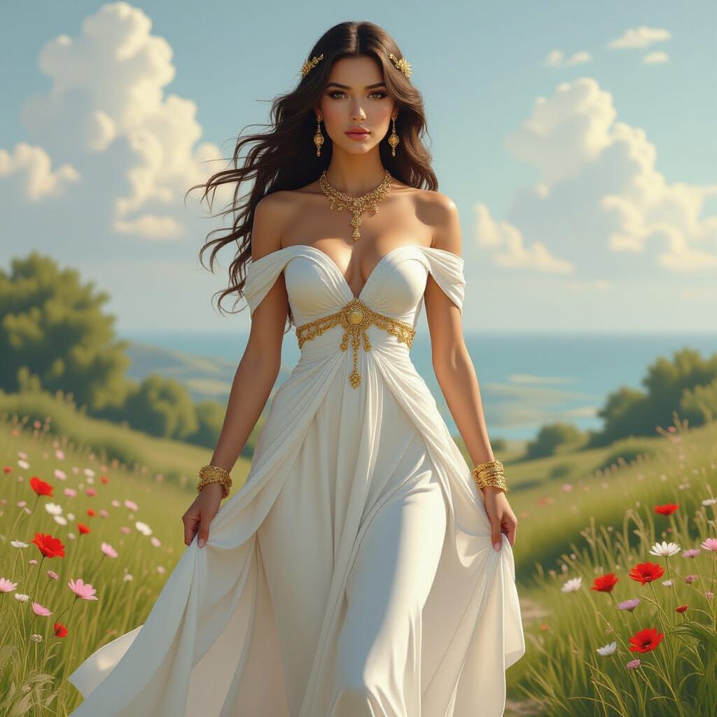 Venus, Goddess of Love, in a Serene Landscape
