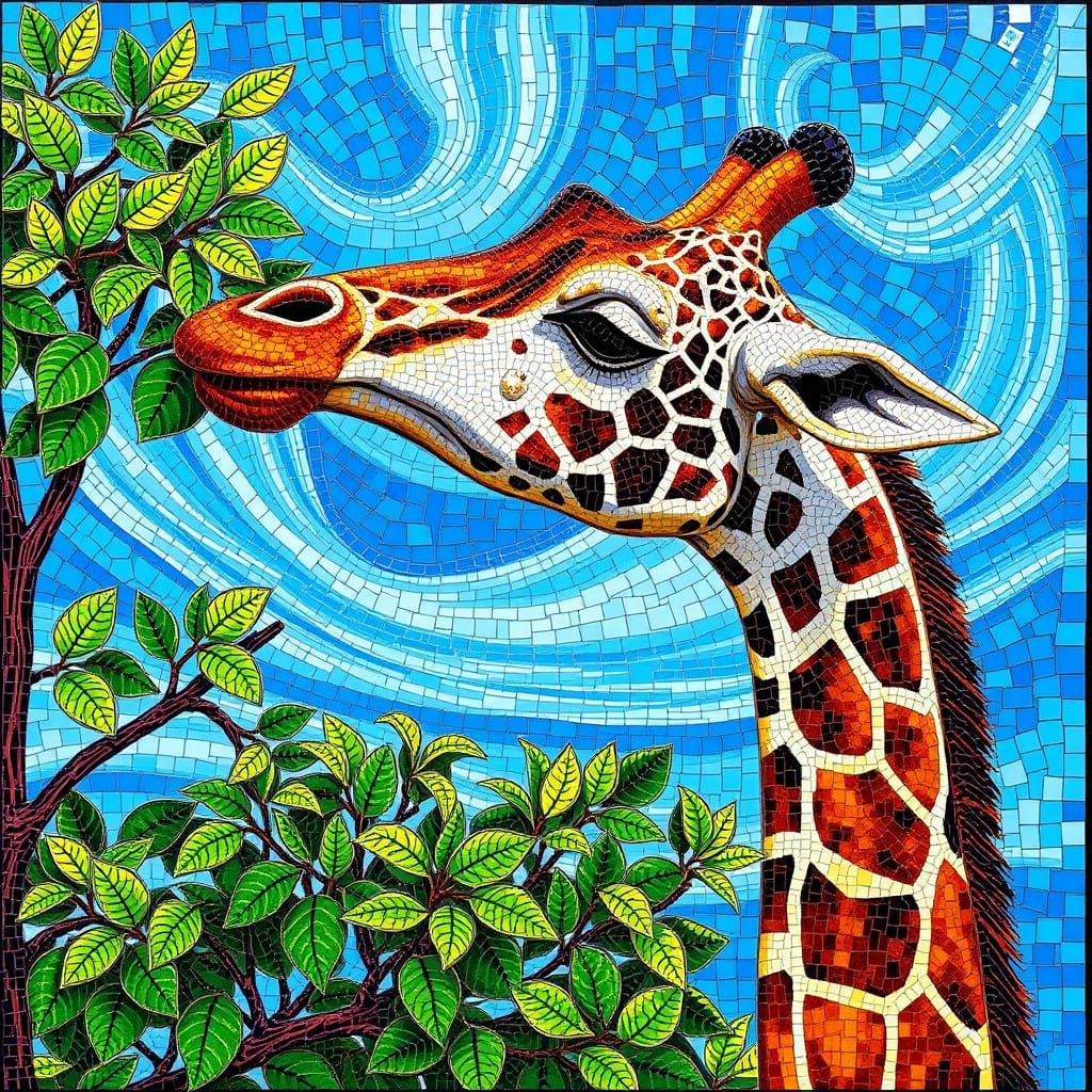 Giraffe in Byzantine Mosaic Style