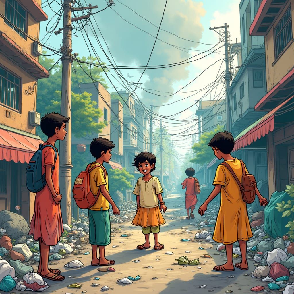 Comic Strip: Environmental Pollution Story in Disney Style