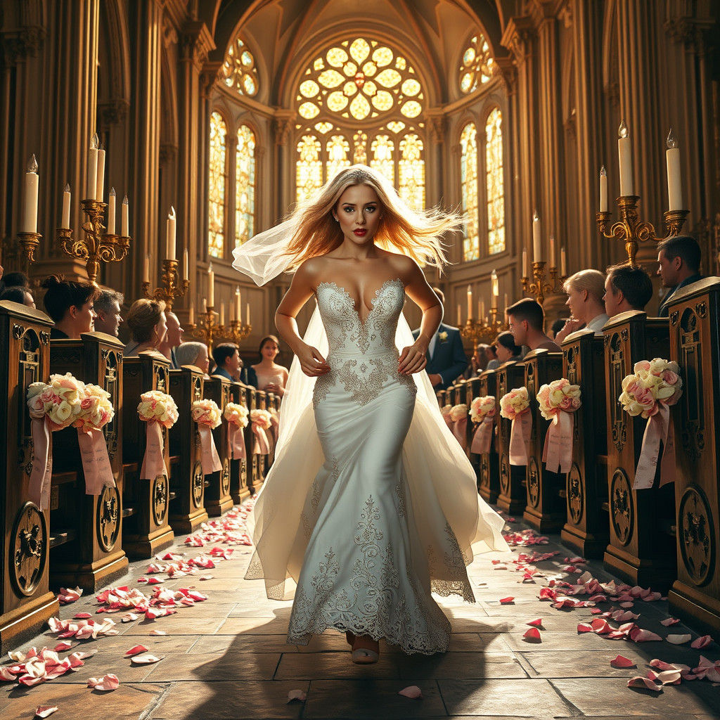 Bride Runs from Wedding in Ornate Church