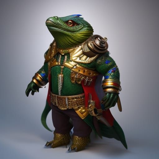 Lizard Wizard in Polychromatic Style