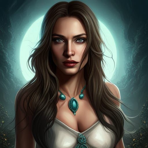 Fantasy Portrait of a Beautiful Woman, Detailed Digital Art