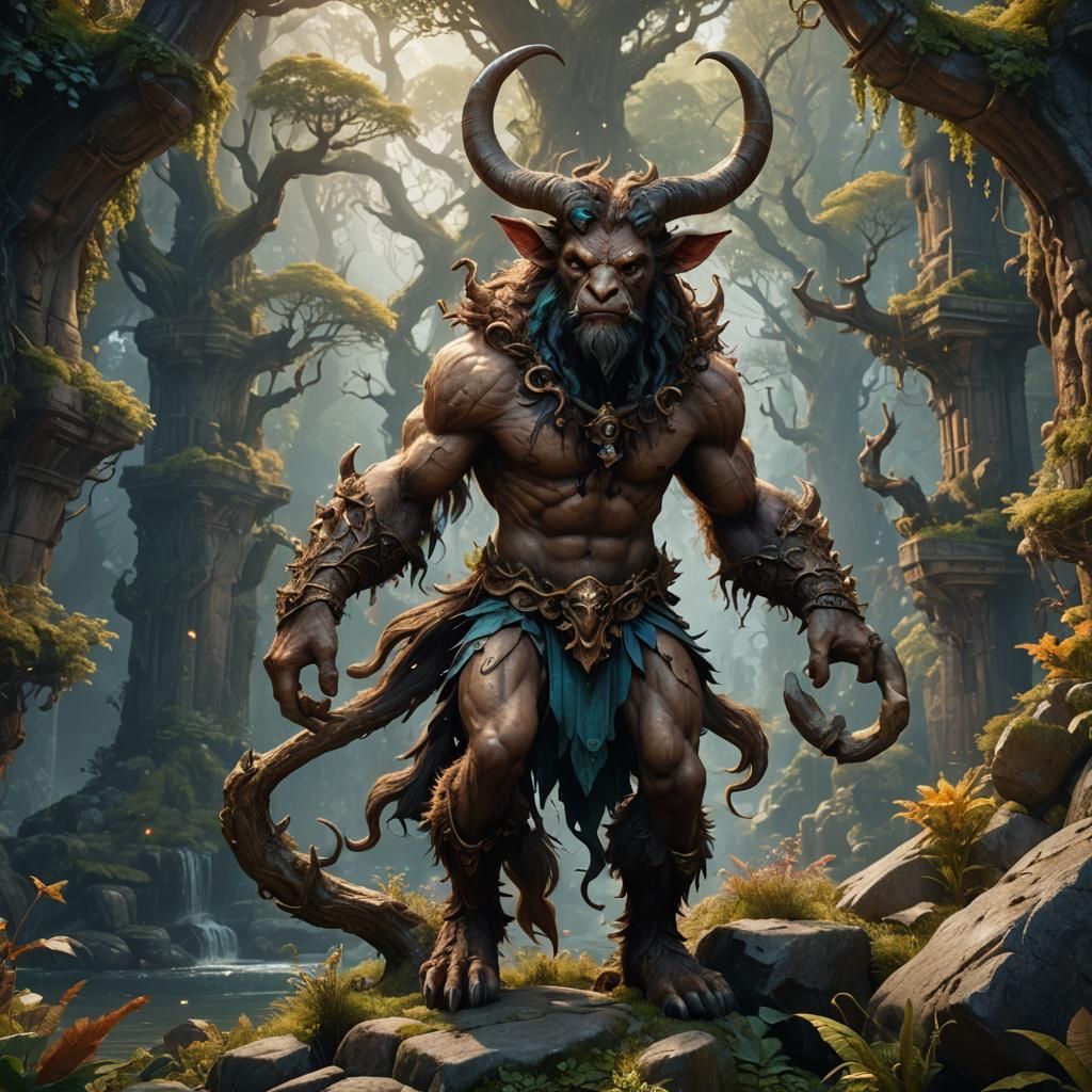 Fantastical Satyr in Detailed Matte Painting