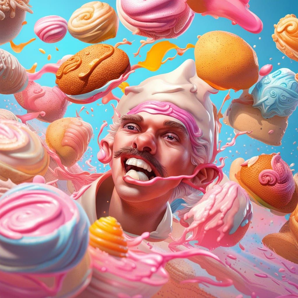Hyperrealistic Colorful Face in Splash Art Style