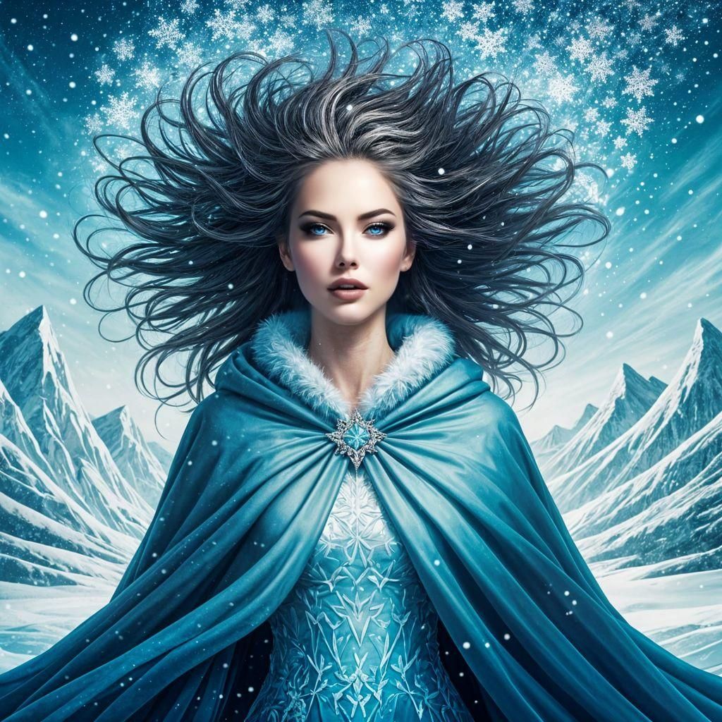 Ice Queen in Winter Blizzard