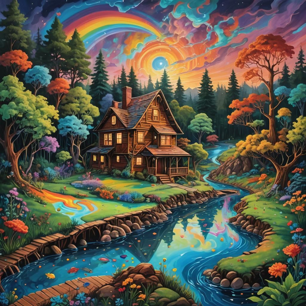 Enchanted Bioluminescent Pixie Forest Home