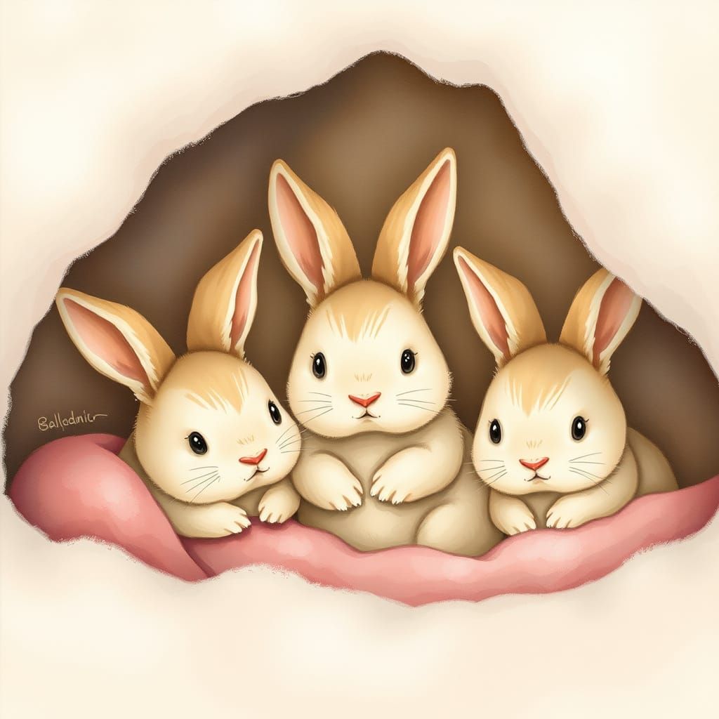 Whimsical Bunny Blanket Fort Scene